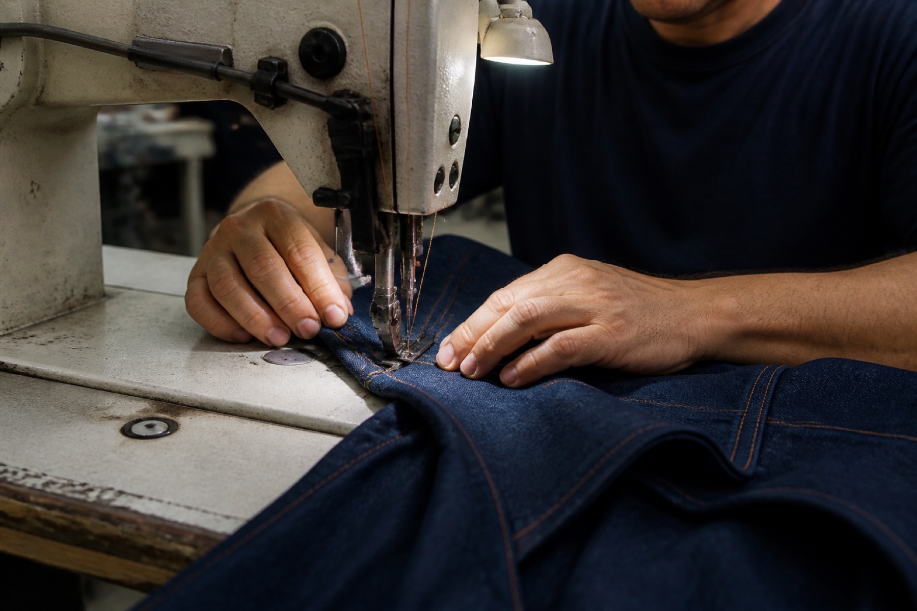Proceso de confección de una prenda en denim